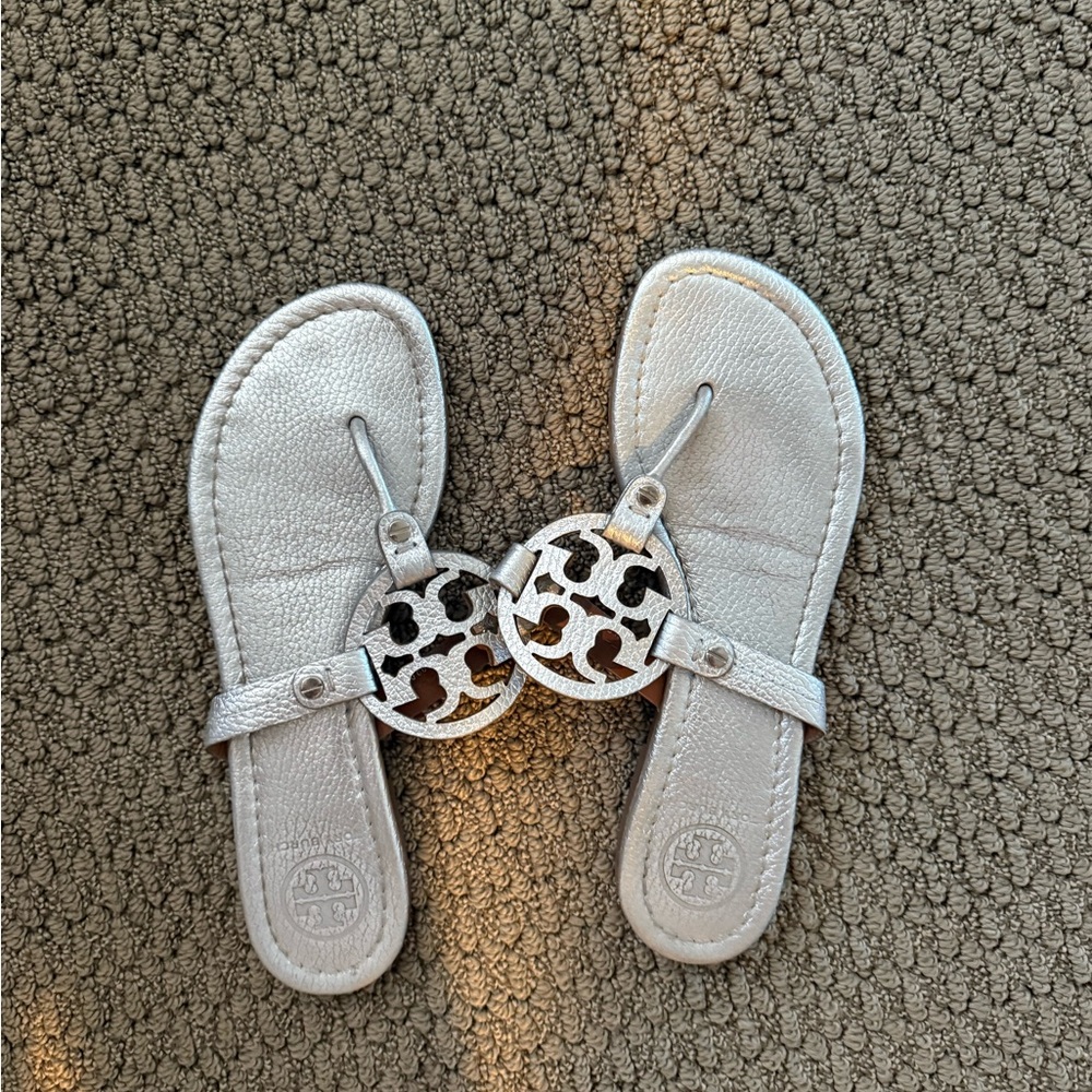 Tory Burch Metallic Slide Sandals